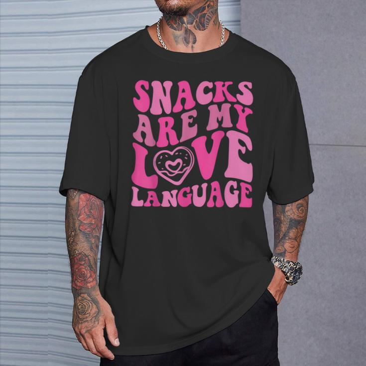 Snacks Are My Love Language Toddler Valentines Day T-Shirt Gifts for Him