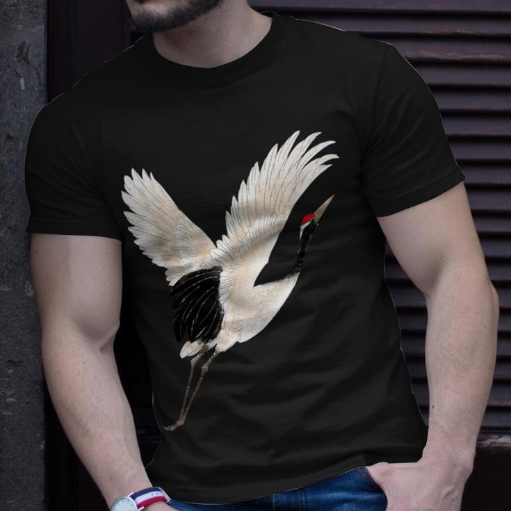 Snow Crane Bird White Bird Watching Expert Bird Photographer T-Shirt Gifts for Him
