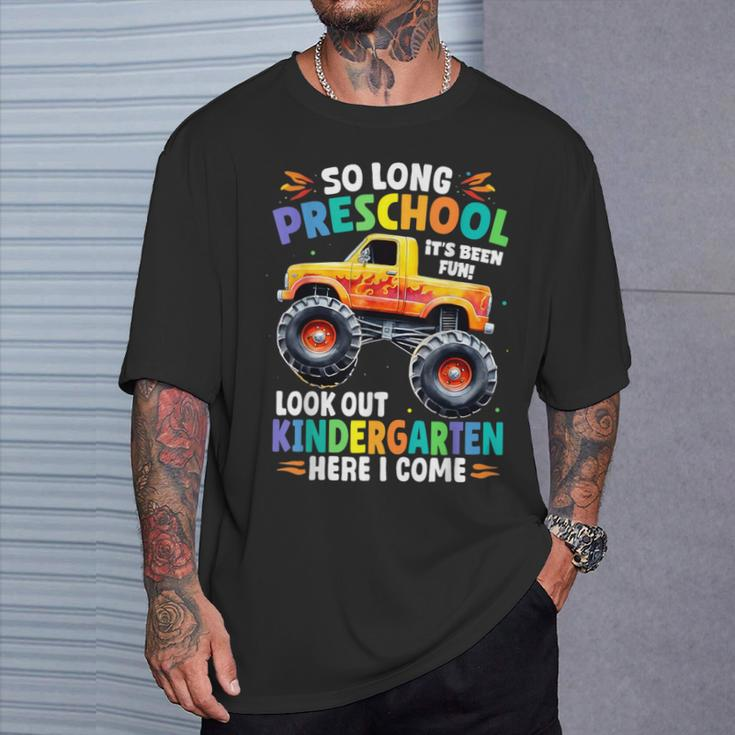 So Long Preschool Graduation Class 2024 Monster Truck T-Shirt Gifts for Him