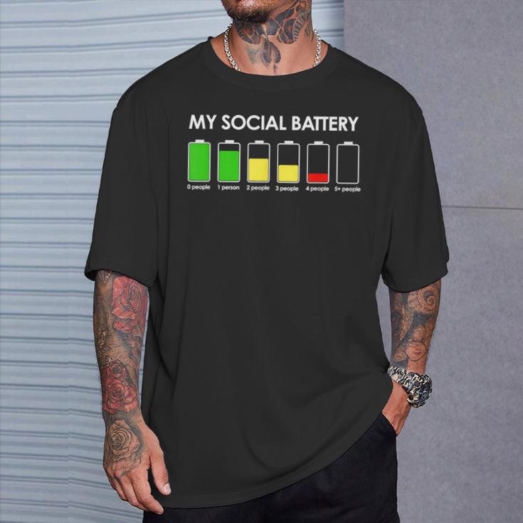 My Social Battery Low Energy Anti Social Introvert T-Shirt Gifts for Him