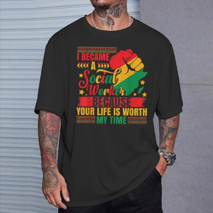 Social Work Junenth Black History Social Worker T-Shirt Gifts for Him