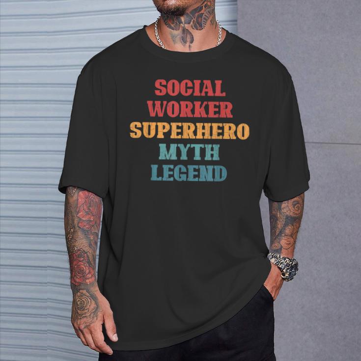 Social Worker Superhero Social Work Graphic T-Shirt Gifts for Him