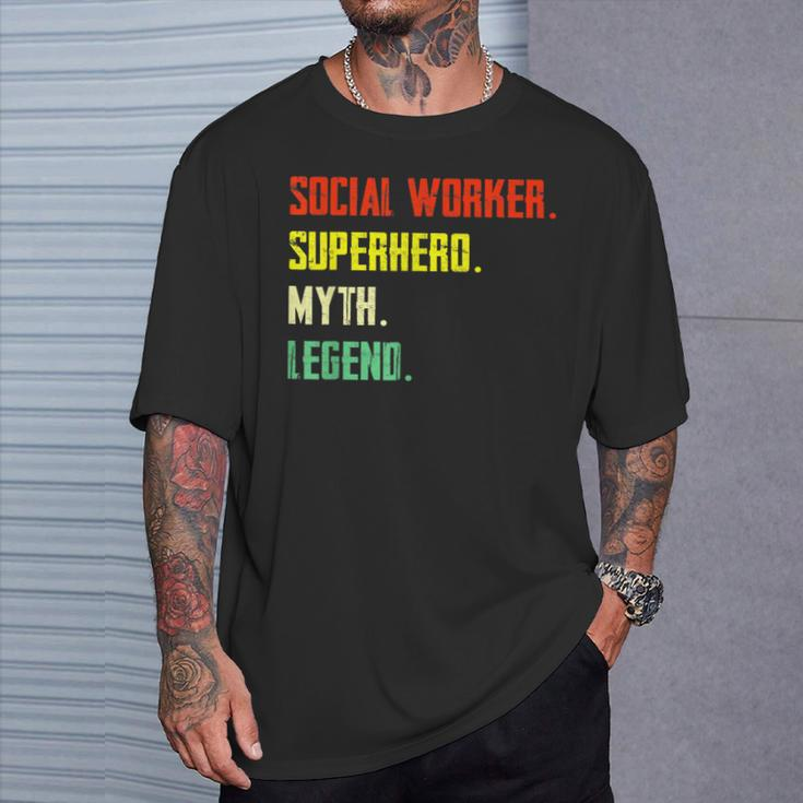 Social Worker Superhero Myth Legend Social Worker T-Shirt Gifts for Him