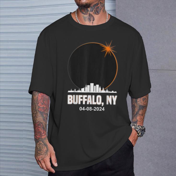 Solar Eclipse 2024 Buffalo Skyline Total Solar Eclipse T-Shirt Gifts for Him