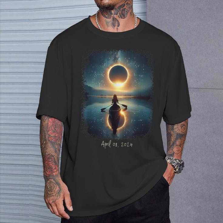 Solar Eclipse 2024 Lake Reflections Solar Eclipse T-Shirt Gifts for Him