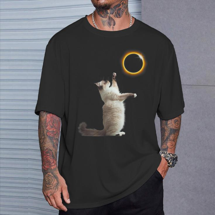 Solar Eclipse 2024 Ragdoll Cat America Totality T-Shirt Gifts for Him