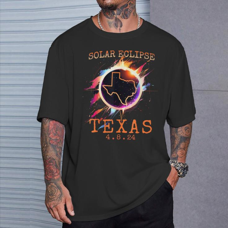 Solar Eclipse 2024 Texas Usa State Totality Path Souvenir T-Shirt Gifts for Him