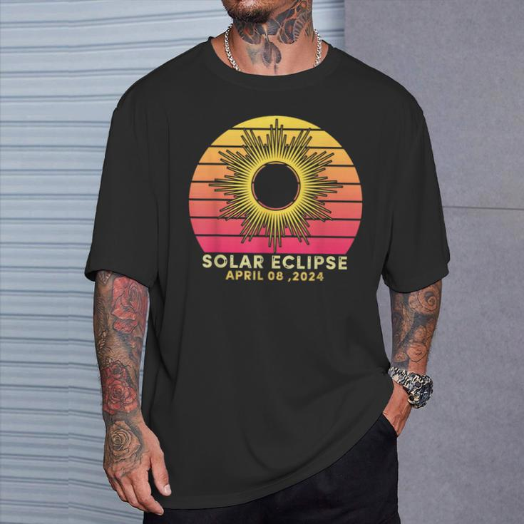Solar Eclipse 2024 Total Solar Eclipse April 8 2024 Vintage T-Shirt Gifts for Him