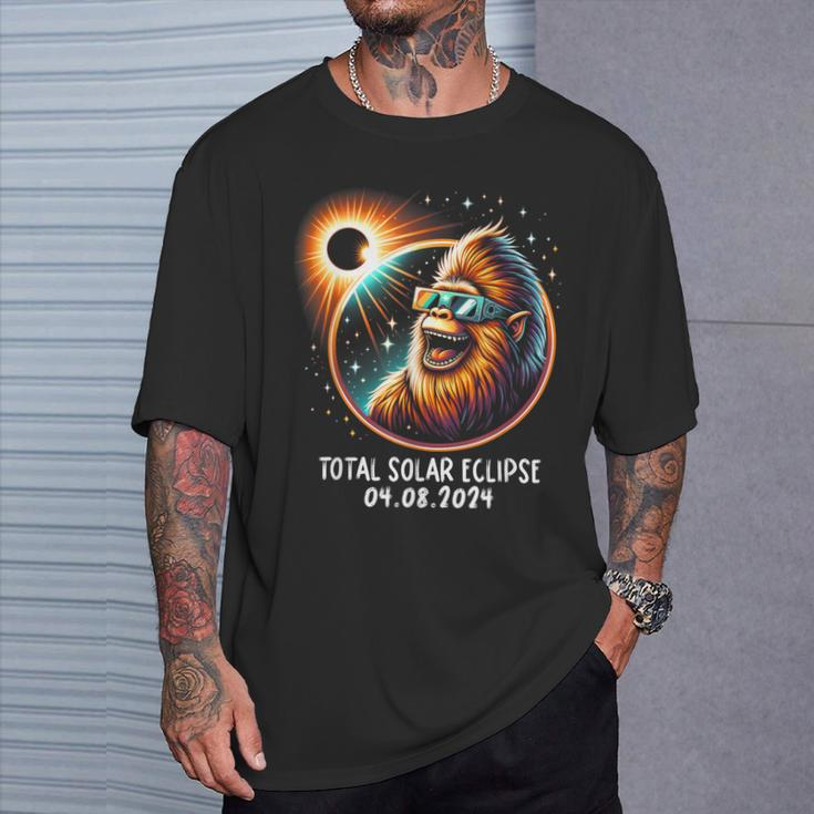 Solar Eclipse Bigfoot Wearing Glasses April 8 2024 T-Shirt Gifts for Him