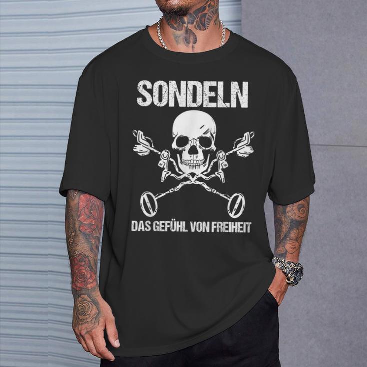 Sondler Sondengänger Sondeln Metalldetektor S T-Shirt Geschenke für Ihn