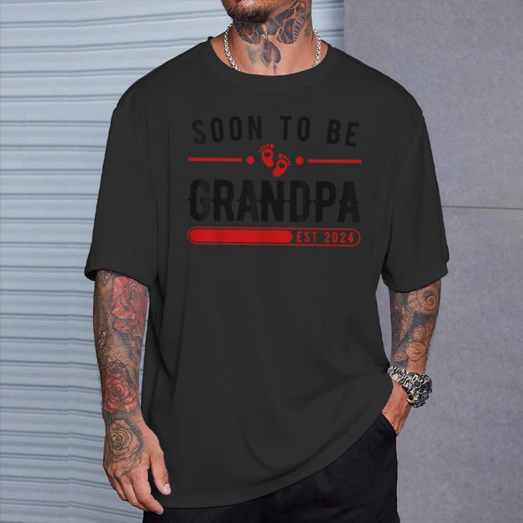 Soon To Be Grandpa 2024 Promoted To Grandfather Father's Day T-Shirt Gifts for Him