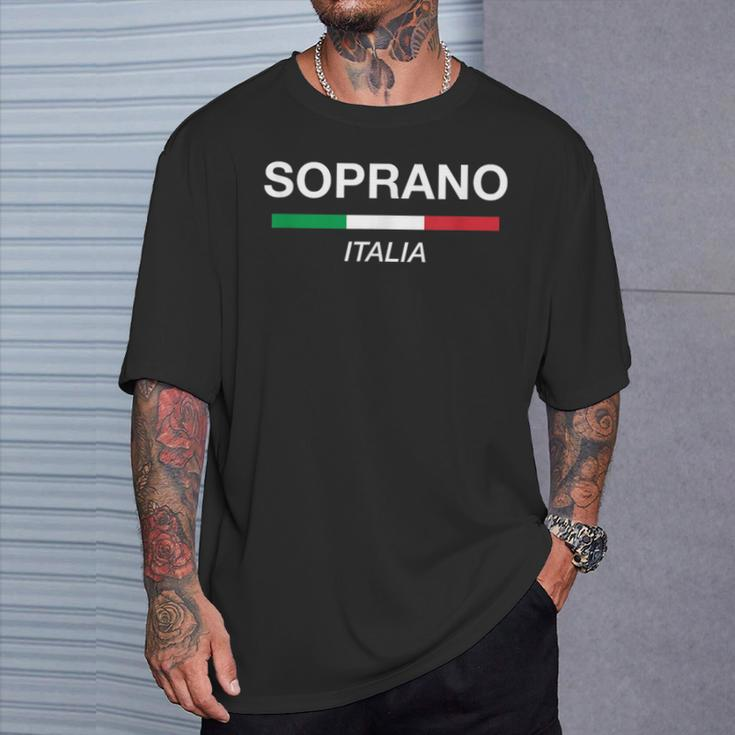 Soprano Italian Name Italy Flag Italia Family Surname T-Shirt Gifts for Him