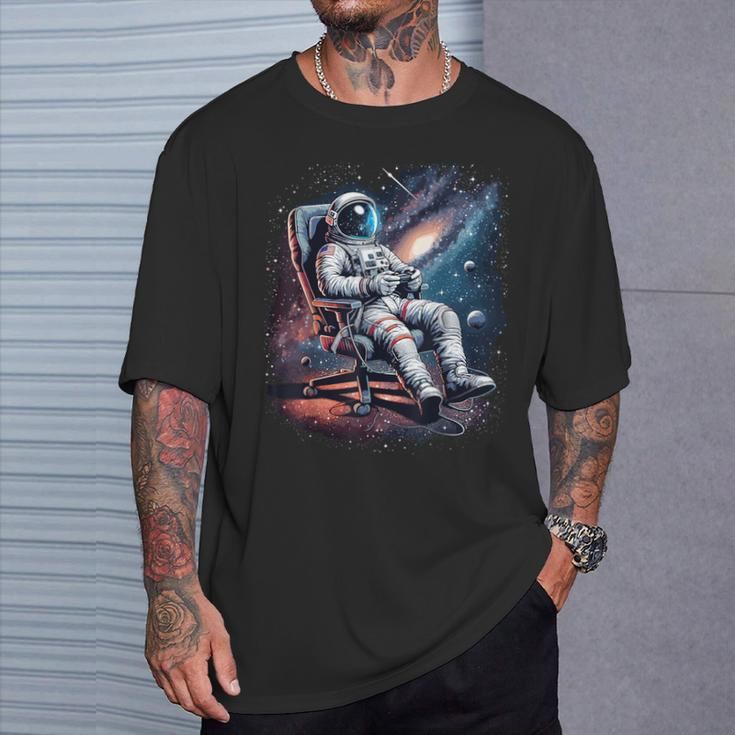 Space Astronaut Gaming System Planets Astronaut Gamer T-Shirt Gifts for Him