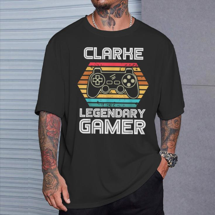 Special Clarke Legendary Video Gamer Custom Name T-Shirt Gifts for Him
