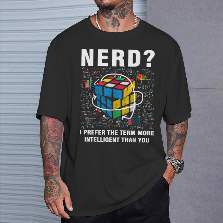 Speed Cubing Nerd Jokes Speed Cubing Math T-Shirt Gifts for Him