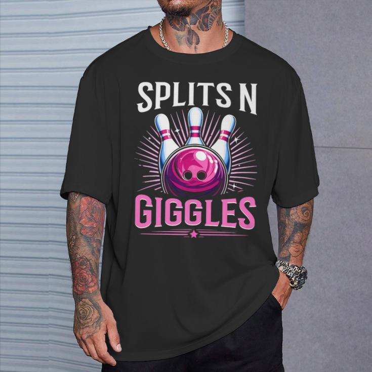 Splits 'N Giggles Bowling Team Bowler Sports Player T-Shirt Gifts for Him