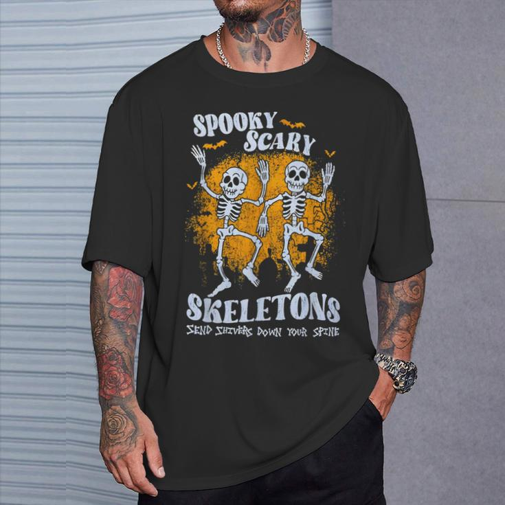Spooky Scary Skeletons Send Shivers Down Your Spine T-Shirt Gifts for Him
