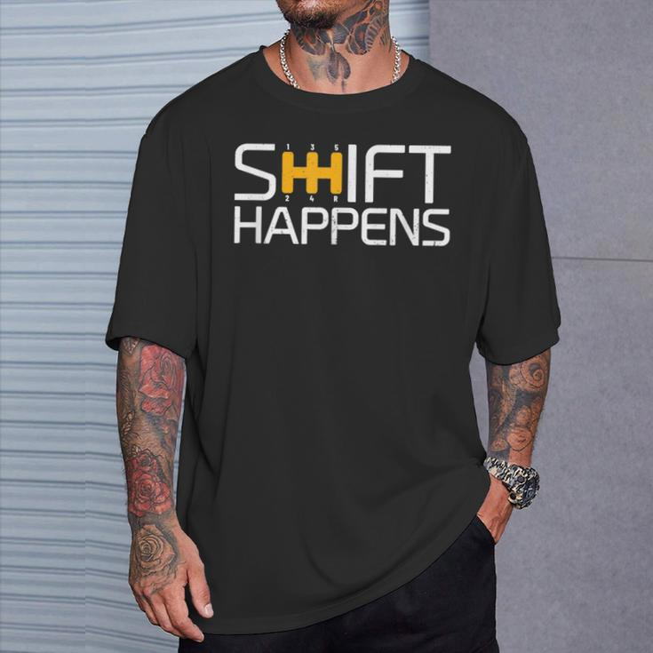 Sports Cars Street Racing Shift Happens Race Car T-Shirt Gifts for Him