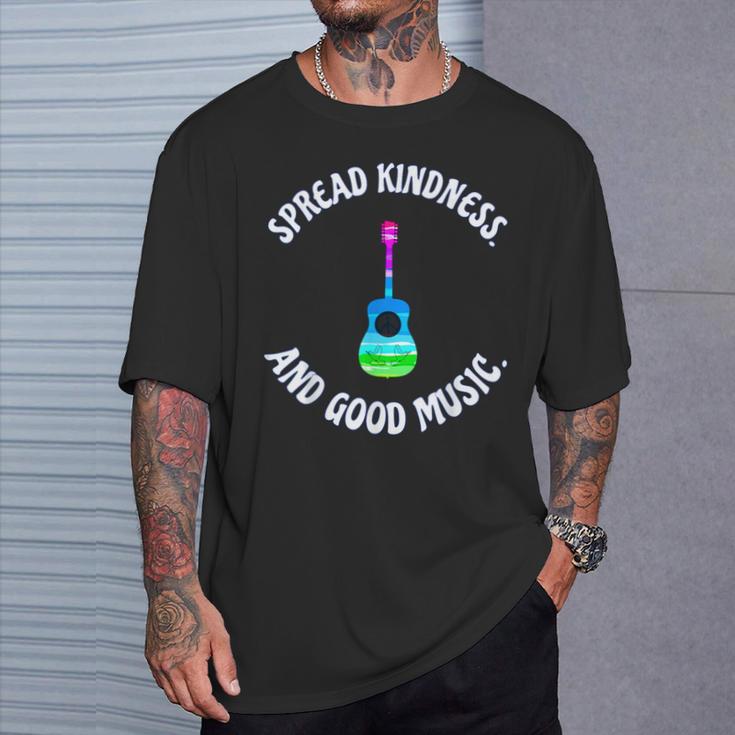 Spread Kindness And Good Music Guitar LoveT-Shirt Gifts for Him