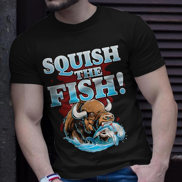 Squish The Fish Bison Buffalo T-Shirt Gifts for Him