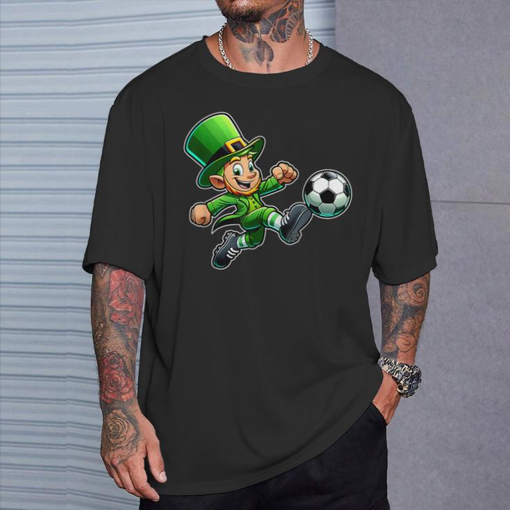 St Patrick's Day Irish Leprechaun Soccer Team Player T-Shirt Gifts for Him
