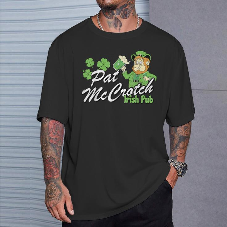 St Patty's Day Pat Mccrotch Irish Pub Lucky Clover T-Shirt Gifts for Him