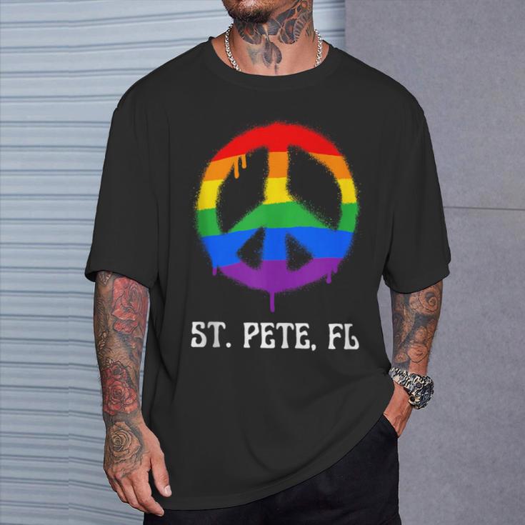 St Petersburg Florida St Pete Lgbtq Gay Pride Lgbt Rainbow T-Shirt Gifts for Him