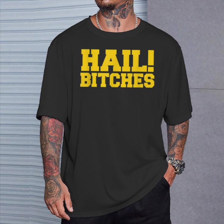 State Of Michigan Hail Bitches Ann Arbor Mi Fun Adult T-Shirt Gifts for Him