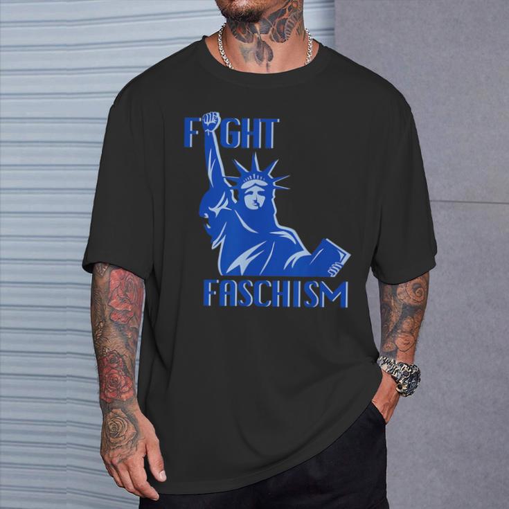 Statue Of Liberty Fight Fascism Resist Anti Trump T-Shirt Gifts for Him