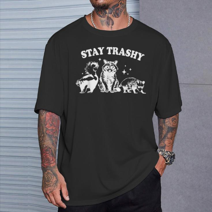 Stay Trashy Raccoon Opossum Skunk T-Shirt Gifts for Him