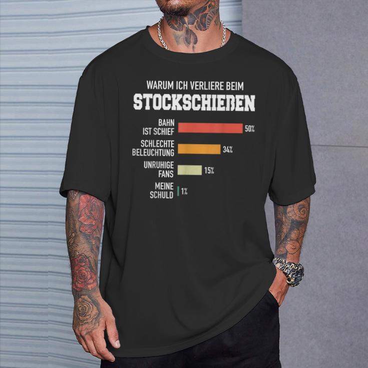 Stockschießen Eisstock Stockschütze Eisstockschießen T-Shirt Geschenke für Ihn