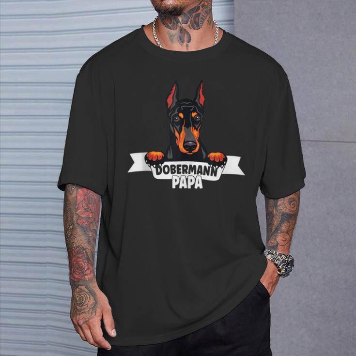 Stolzer Dobermann Papa Für Alle Dobermann Papas T-Shirt Geschenke für Ihn