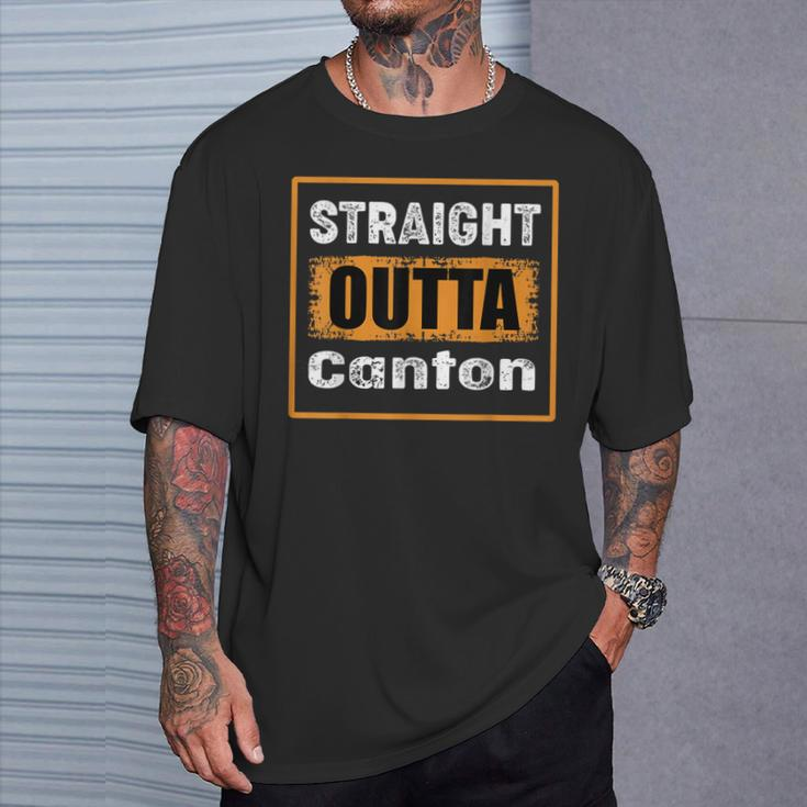 Straight Outta Canton Ohio Usa Retro Distressed Vintage T-Shirt Gifts for Him