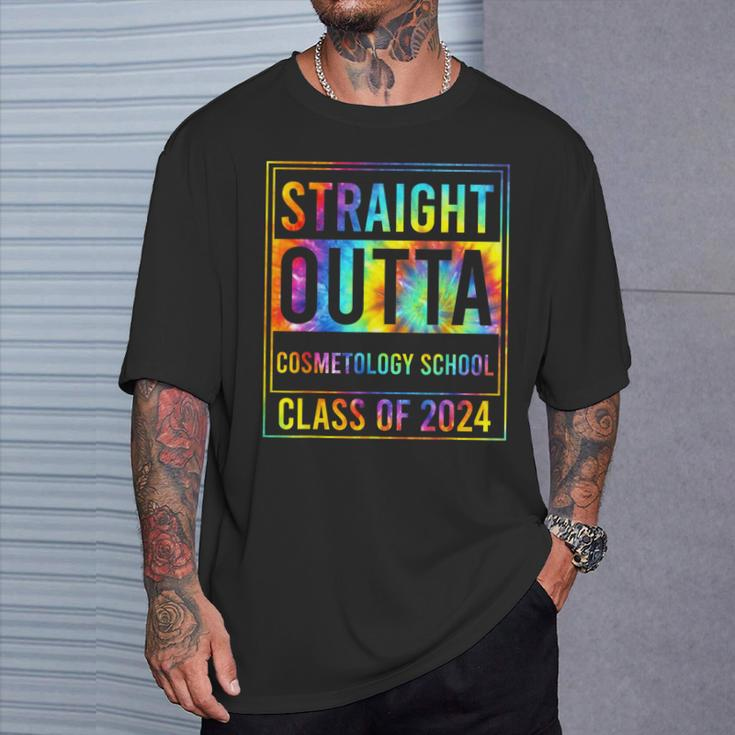 Straight Outta Cosmetology School Graduation Idea Class 2024 T-Shirt Gifts for Him