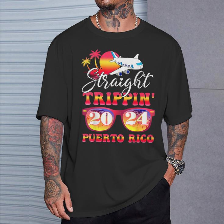 Straight Trippin' 2024 Family Vacation Puerto Rico Matching T-Shirt Gifts for Him