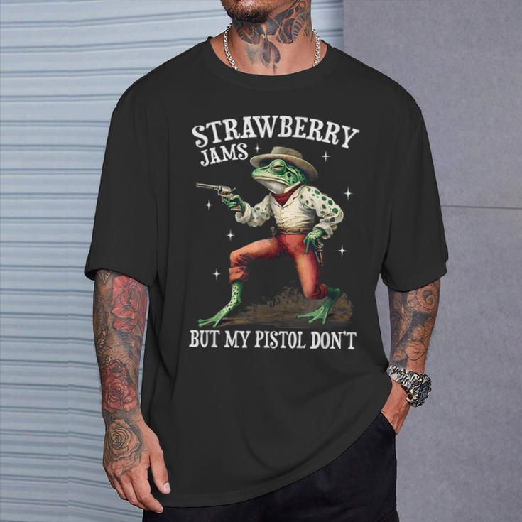 Strawberry Jams But My Pistol Don't Frog Meme T-Shirt Gifts for Him