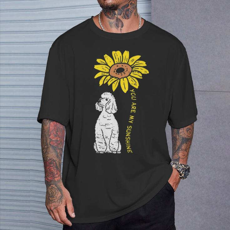 Sunflower Sunshine Poodle Dog Lover Owner T-Shirt Gifts for Him