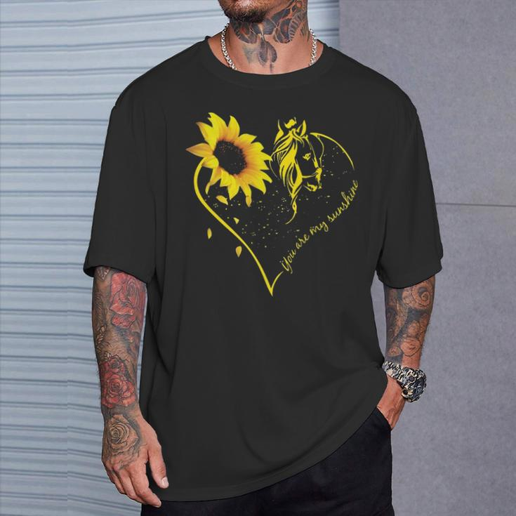 You Are My Sunshine Sunflower And Horse Lovers T-Shirt Gifts for Him