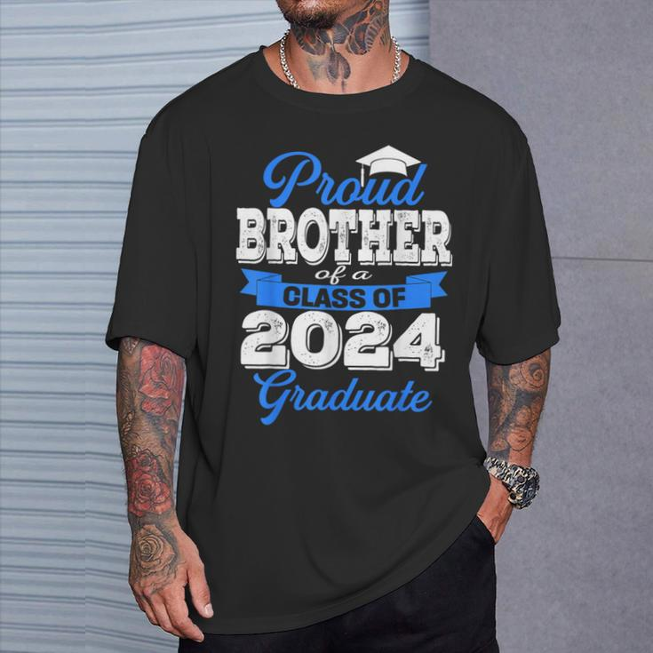 Super Proud Brother Of 2024 Graduate Awesome Family College T-Shirt Gifts for Him