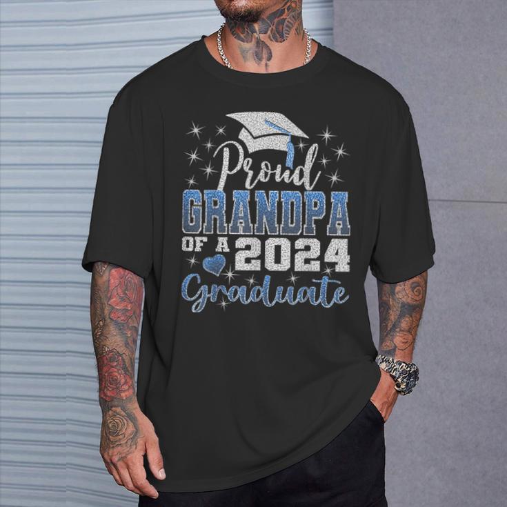 Super Proud Grandpa Of 2024 Graduate Awesome Family College T-Shirt Gifts for Him