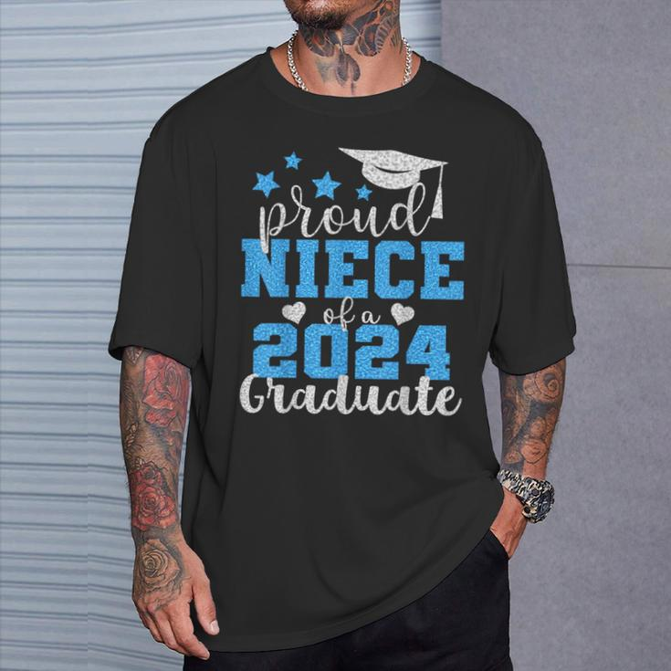 Super Proud Niece Of 2024 Graduate Awesome Family College T-Shirt Gifts for Him