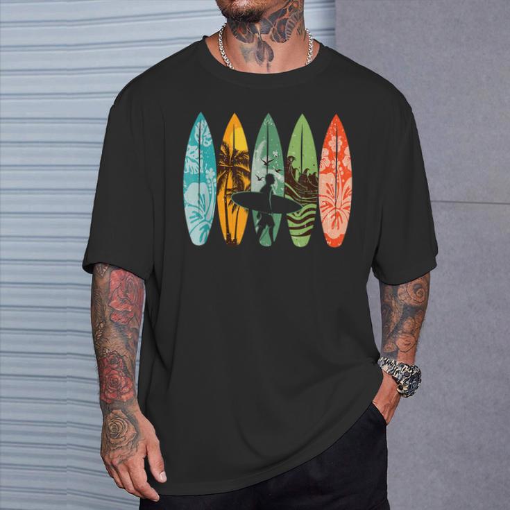 Surfboarder Hawaii Wave Surfing Surfboard Lover Beach Surfer T-Shirt Gifts for Him