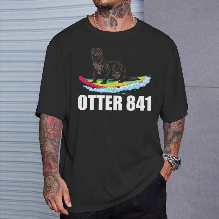 Surfing Otter 841 California Sea Otter 841 Surfer T-Shirt Gifts for Him
