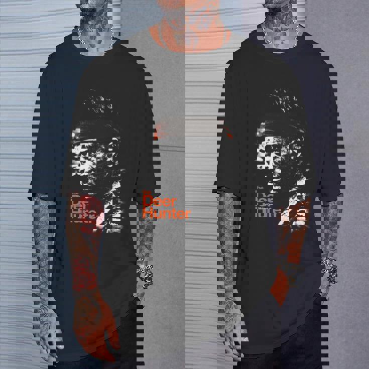 T-shirt Chasseur de Cerfs, Design Visage Sombre Effet Éclaboussé Cadeaux pour lui