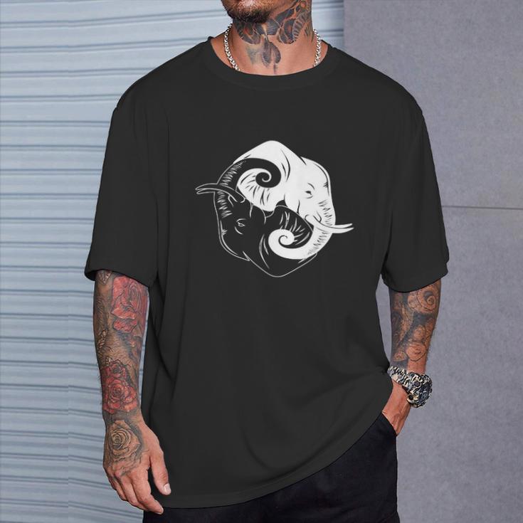 T-shirt Éléphant Yin Yang, Tee Design Original Cadeaux pour lui