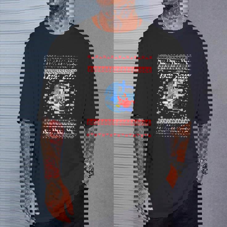 T-shirt Joyeux Noël en Finnois, Motifs de Rennes & Flocons Cadeaux pour lui