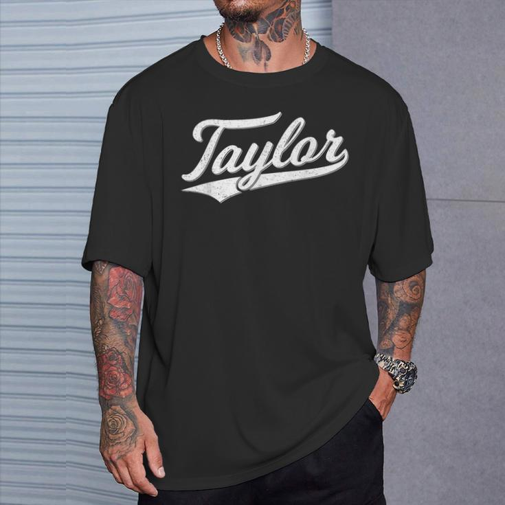 Taylor Varsity Script Sports Athletic Jersey Name Style T-Shirt Gifts for Him