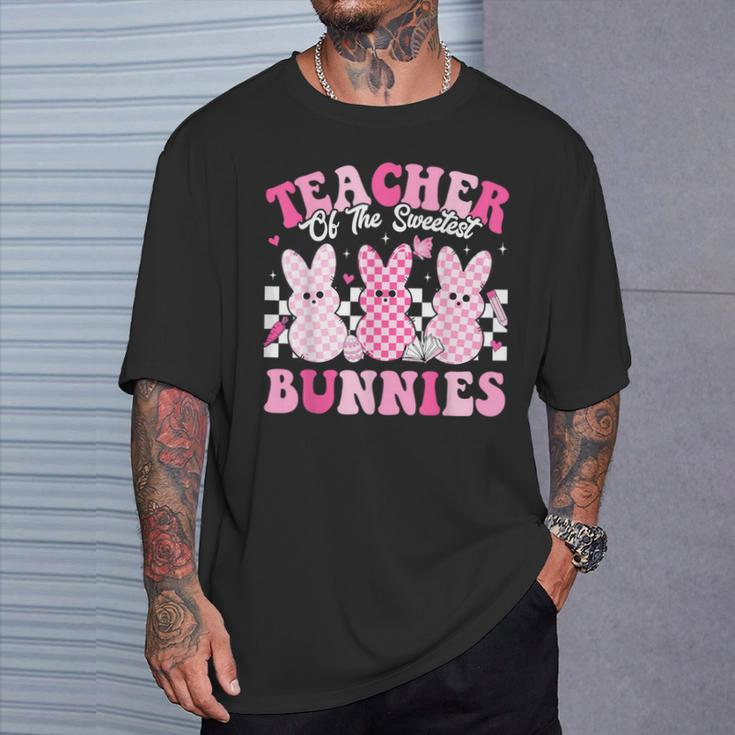Teacher Of The Sweetest Bunnies Happy Easter Day Teachers T-Shirt Gifts for Him