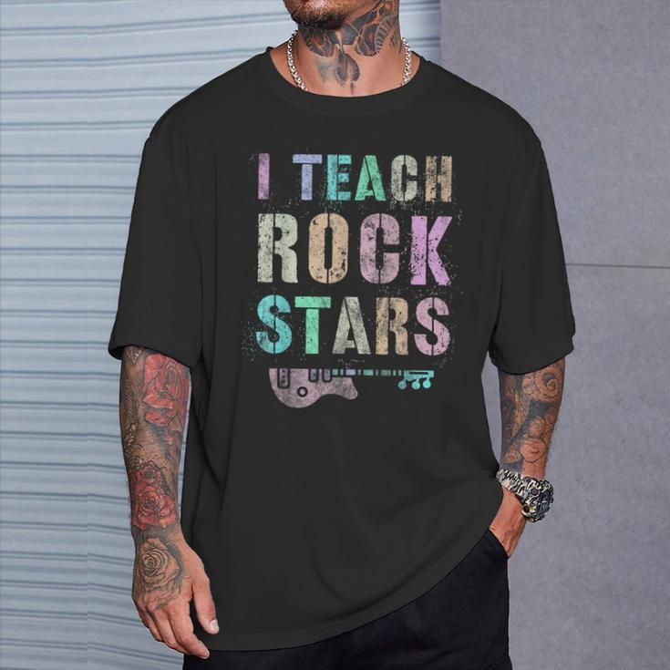 Teachers I Teach Rock Stars Educator Prek Last Day Reading T-Shirt Gifts for Him