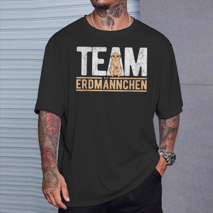 Team Erdmännchen Lustiges Meerkat Fan T-Shirt Schwarz Geschenke für Ihn